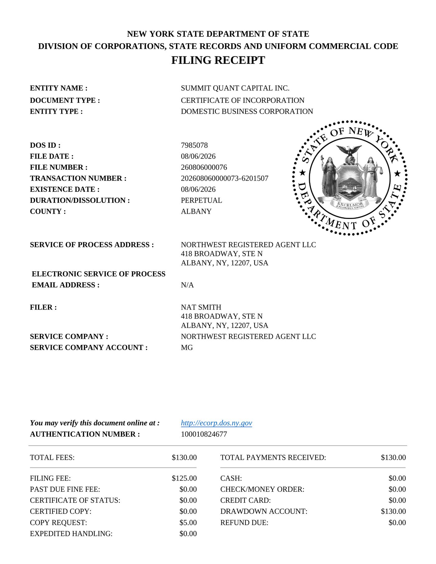 Certificate of Document Filed - Page 3