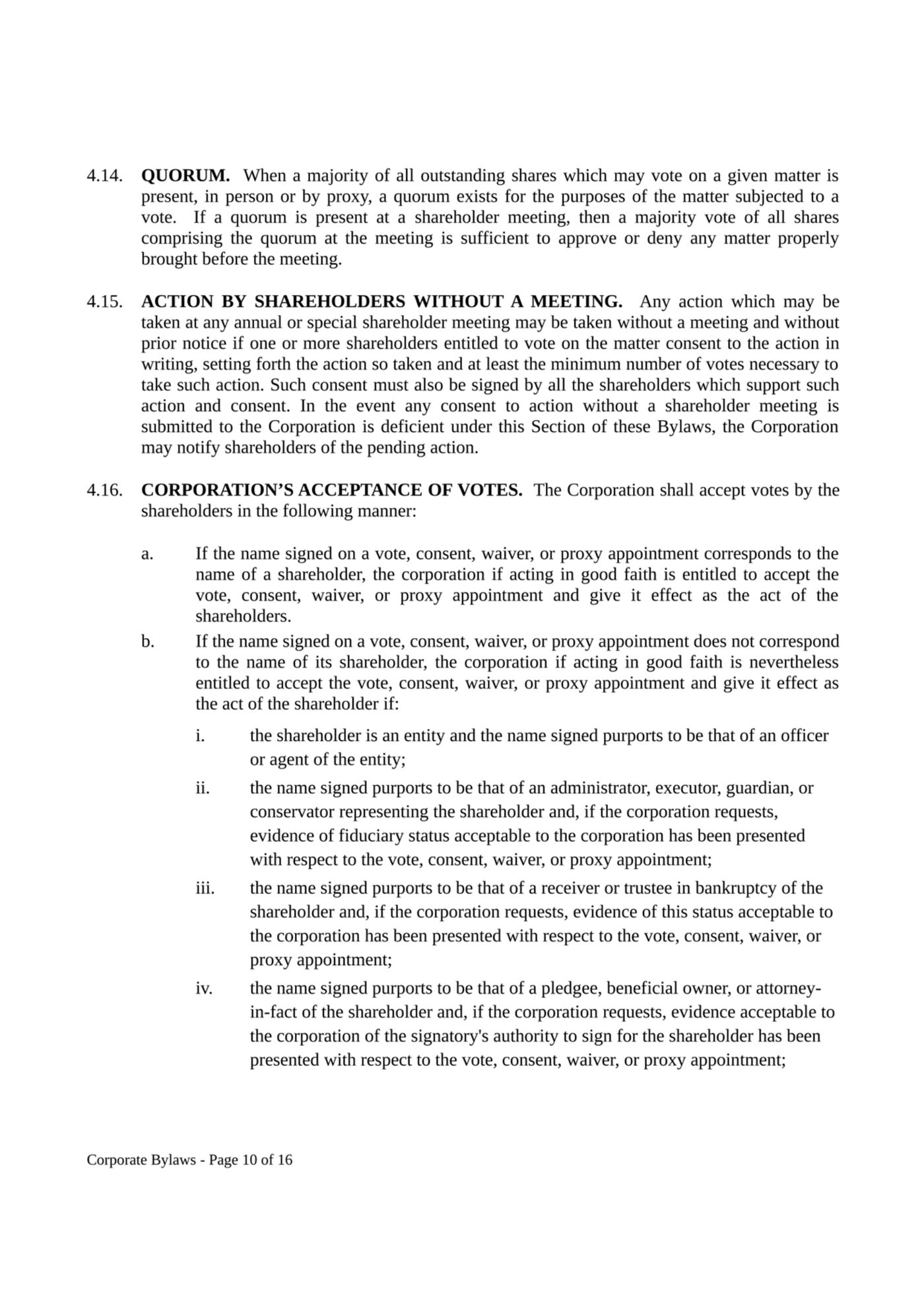 Corporate Bylaws - Page 10