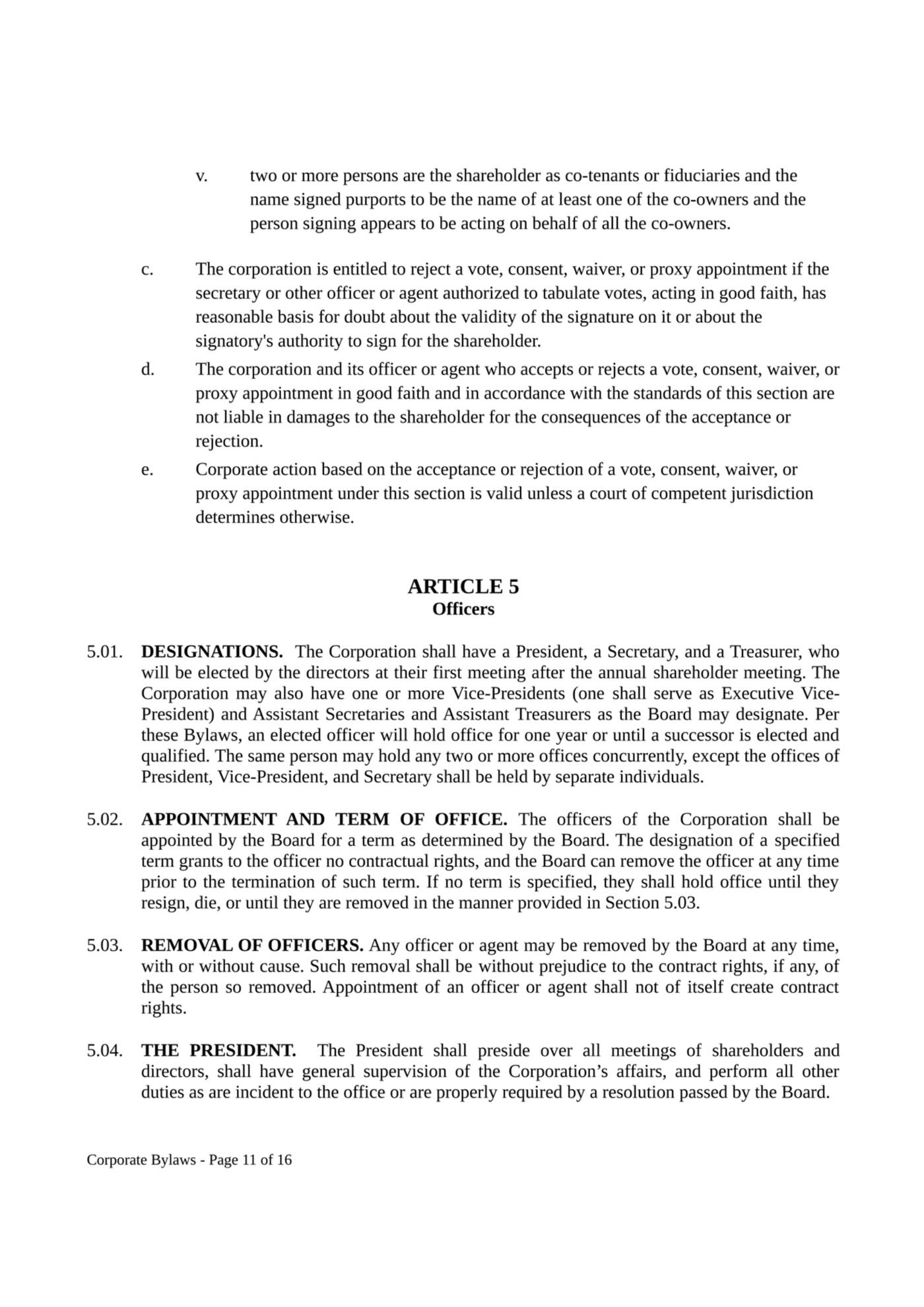 Corporate Bylaws - Page 11