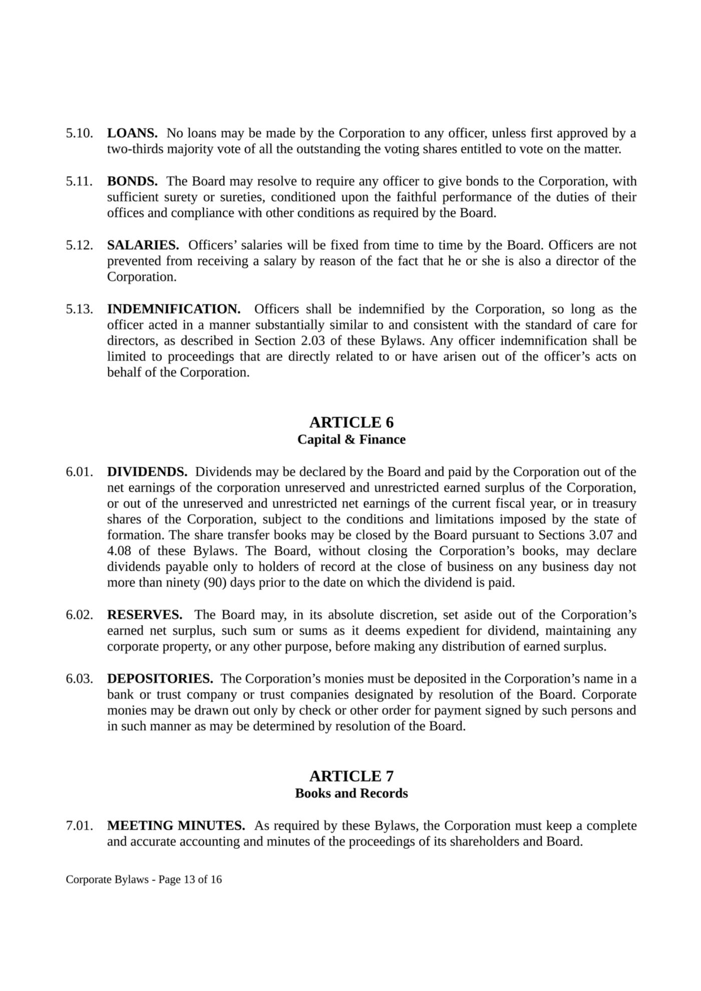 Corporate Bylaws - Page 13