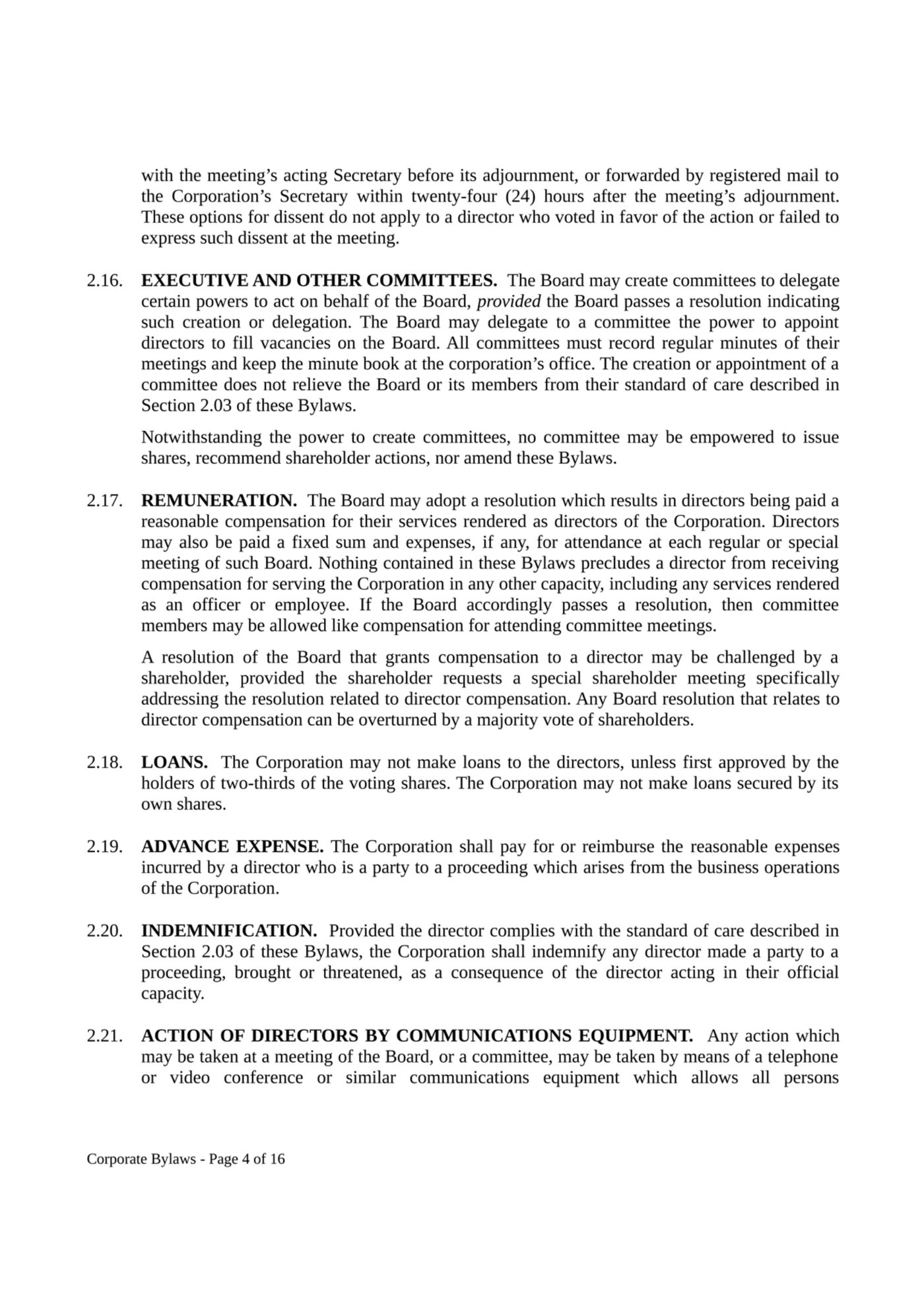 Corporate Bylaws - Page 4