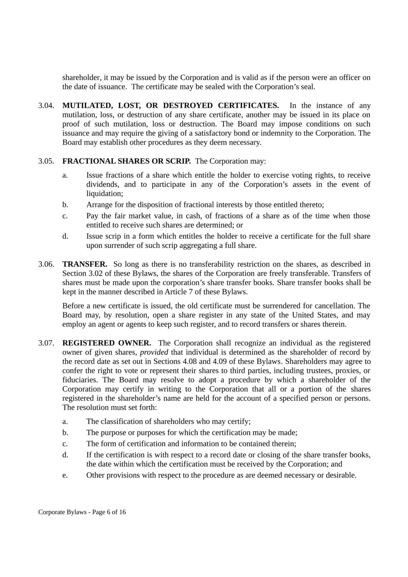Corporate Bylaws - Page 6