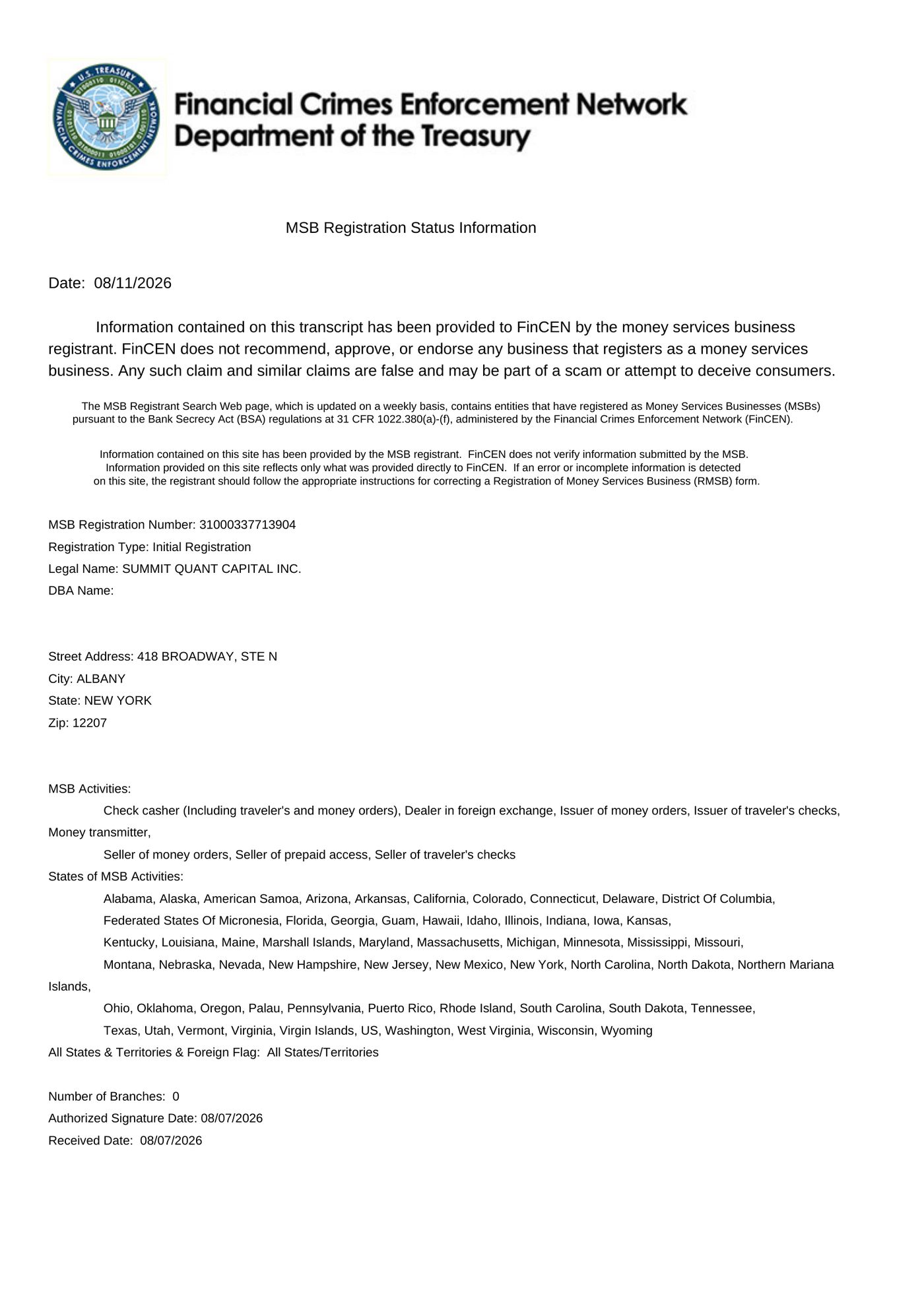 MSB Registration - Page 1